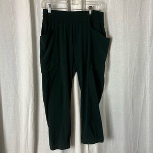 Prana Hunter Green Capri Pant Cargo Pockets Women’s Medium Pull On